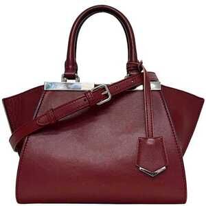 FENDI Red Leather Shoulder Bag